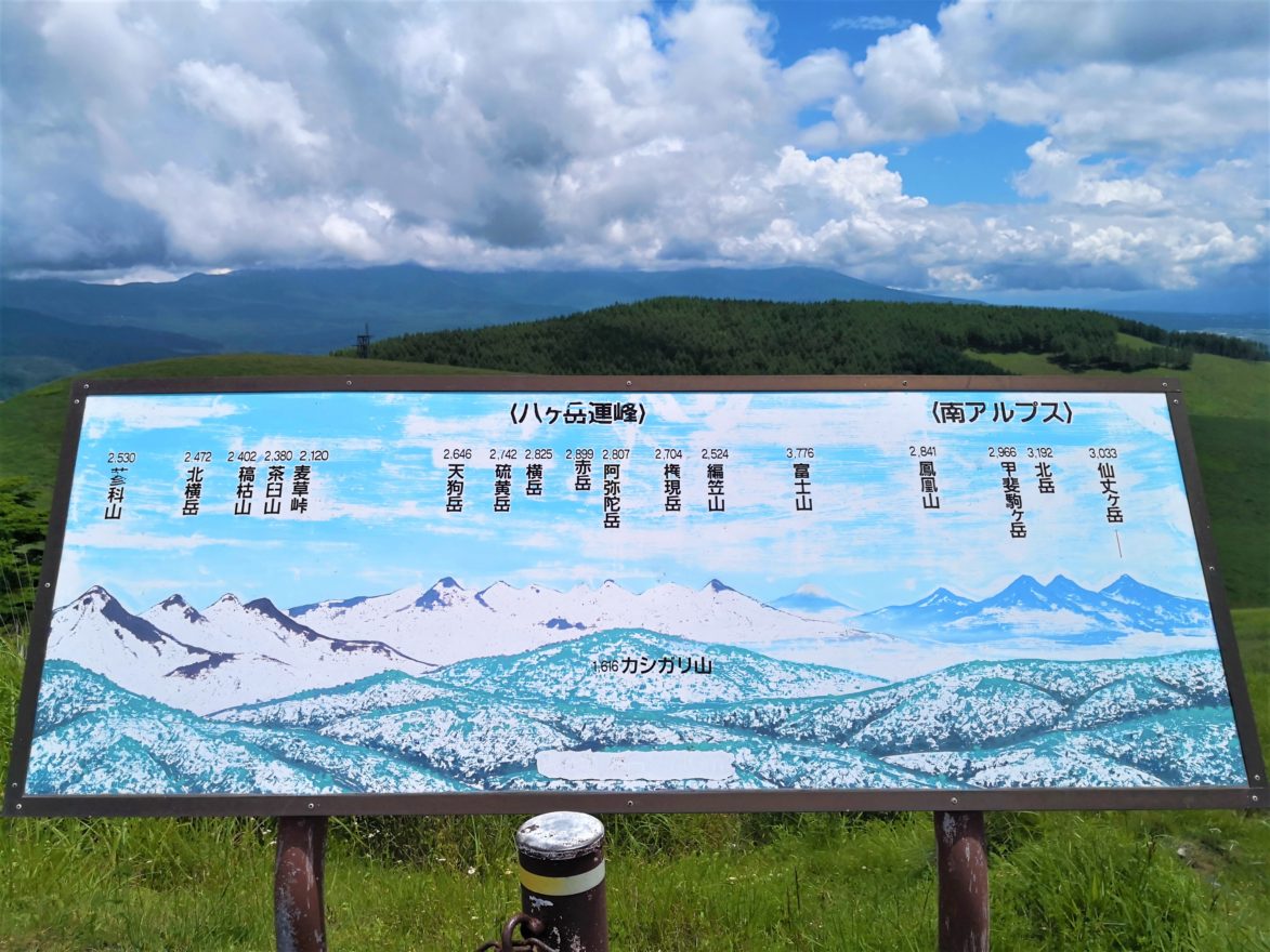 霧ヶ峰　富士見台から見える山々